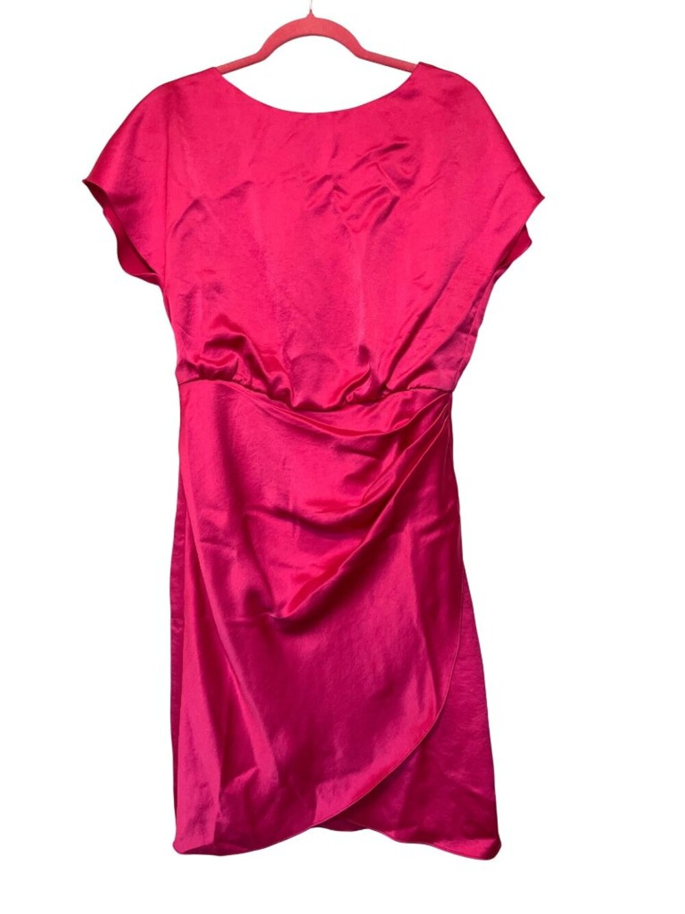 Trina Turk Gramercy Pleated Bateau-Neck Satin Mini Dress Trina Pink Size 4 NWT
